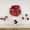 Ribbon and Twig Valentine's Day Wreath with Wooden Heart Accents 17 Inch